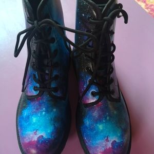 Combat boots - galaxy design